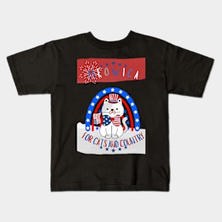 Meowica Cute 4th of July Cats Kids T-Shirt